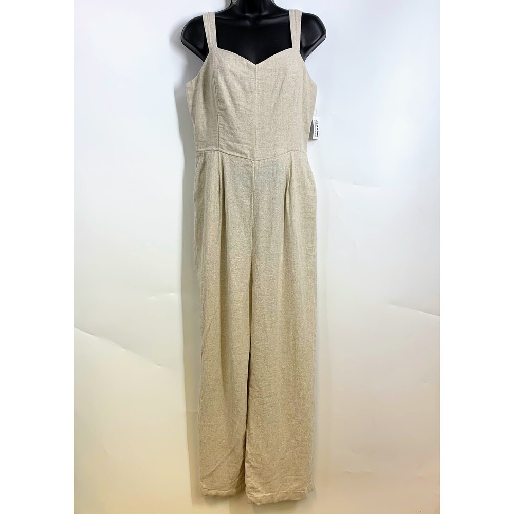 Old Navy Womens‎ Beige Jumpsuit Adjustable Straps Summer Casual Medium